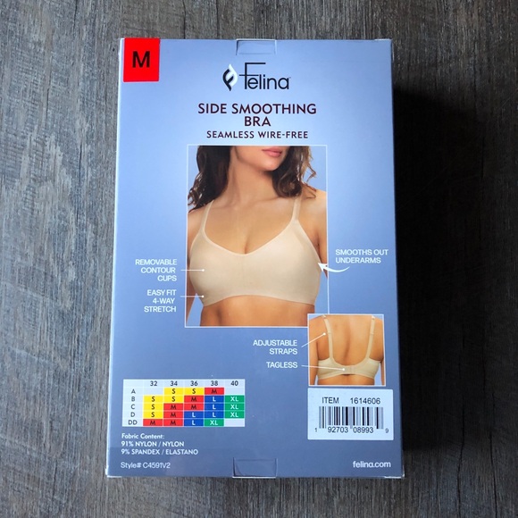 New!Felina Ladies' Side Smoothing Bra, 1 box for 2-pack - Picture 10 of 15